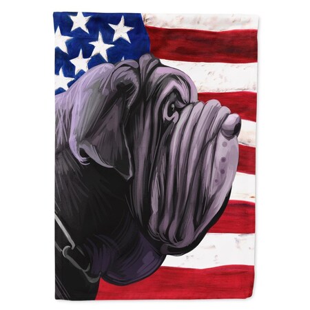 Carolines Treasures Neapolitan Mastiff Dog American Canvas House Flag - 28 x 0.01 x 40 in. CK6625CHF